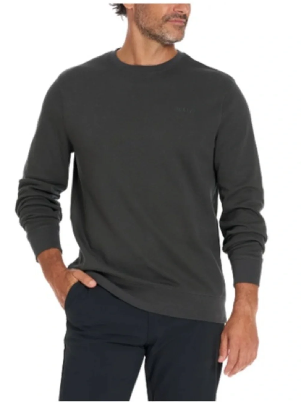 Bundle of 3 Hurley Men's Crewneck Sweaters — Olive, Charcoal & Blue